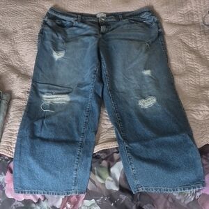 Distressed Blue Jeans